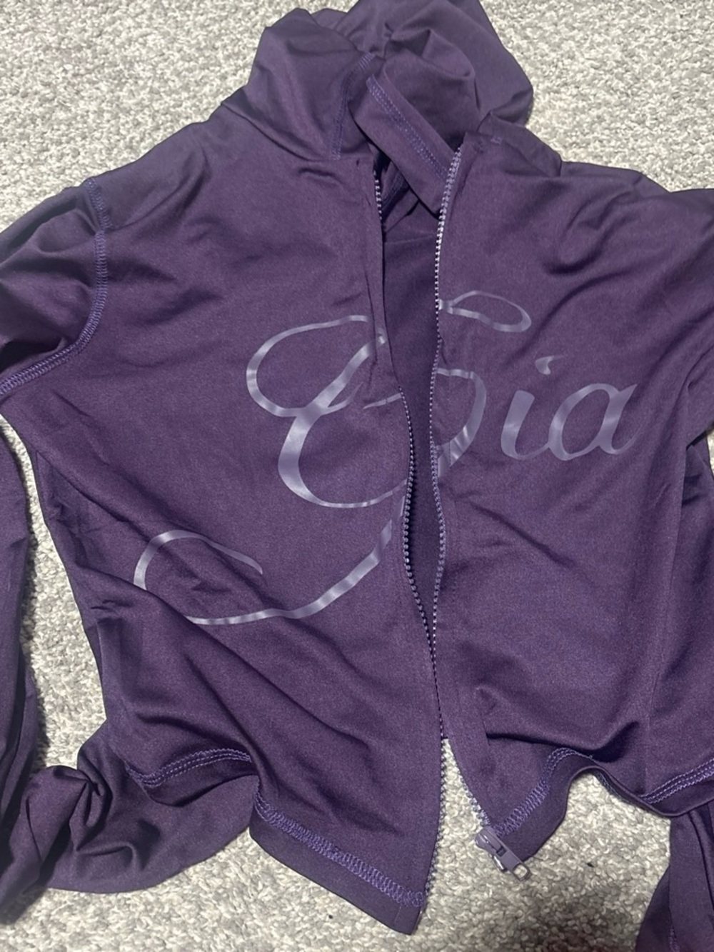 Women's Purple Zip-Front Bomber Jacket with Script Logo
